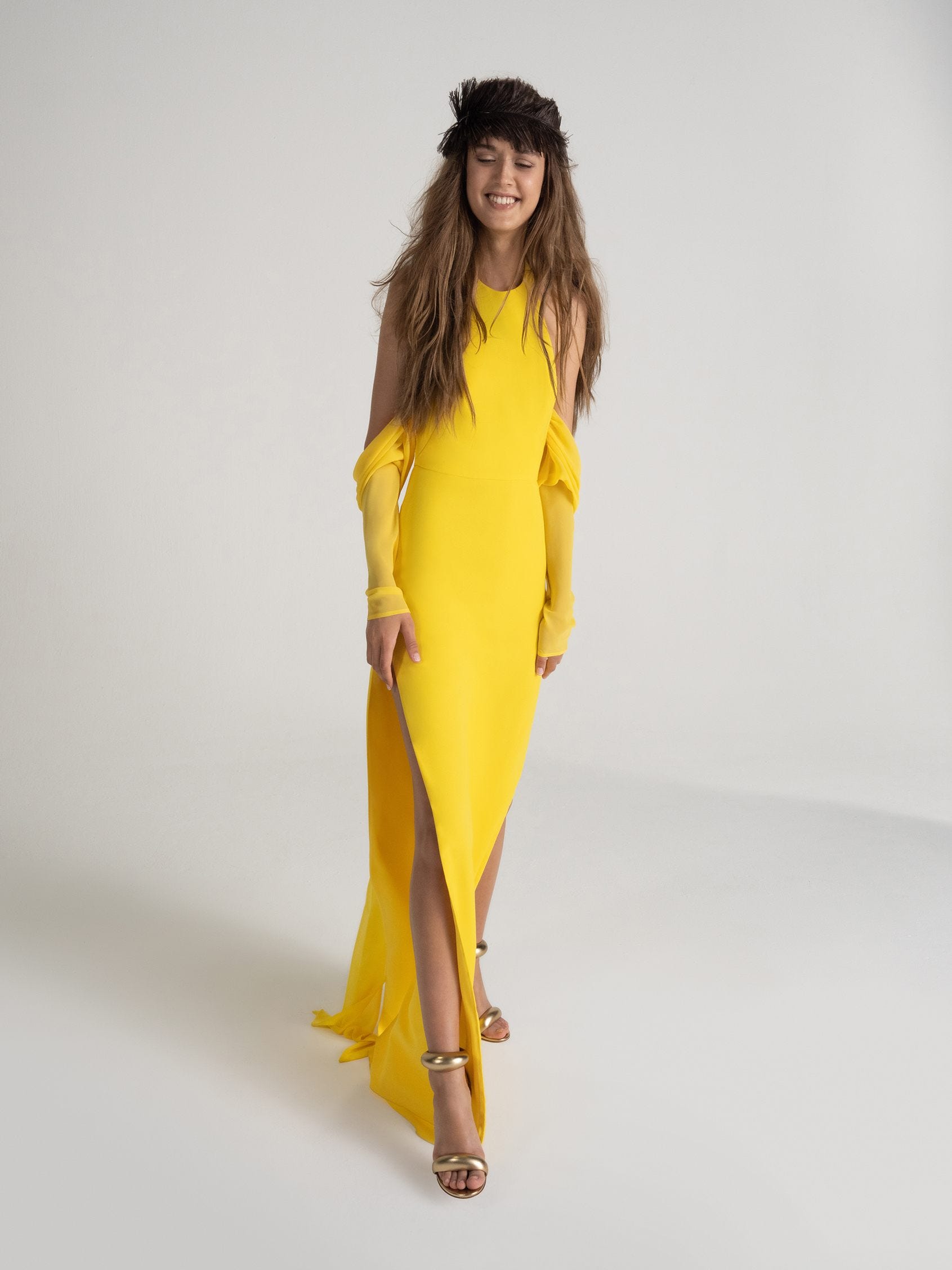 Vera wang yellow store dress