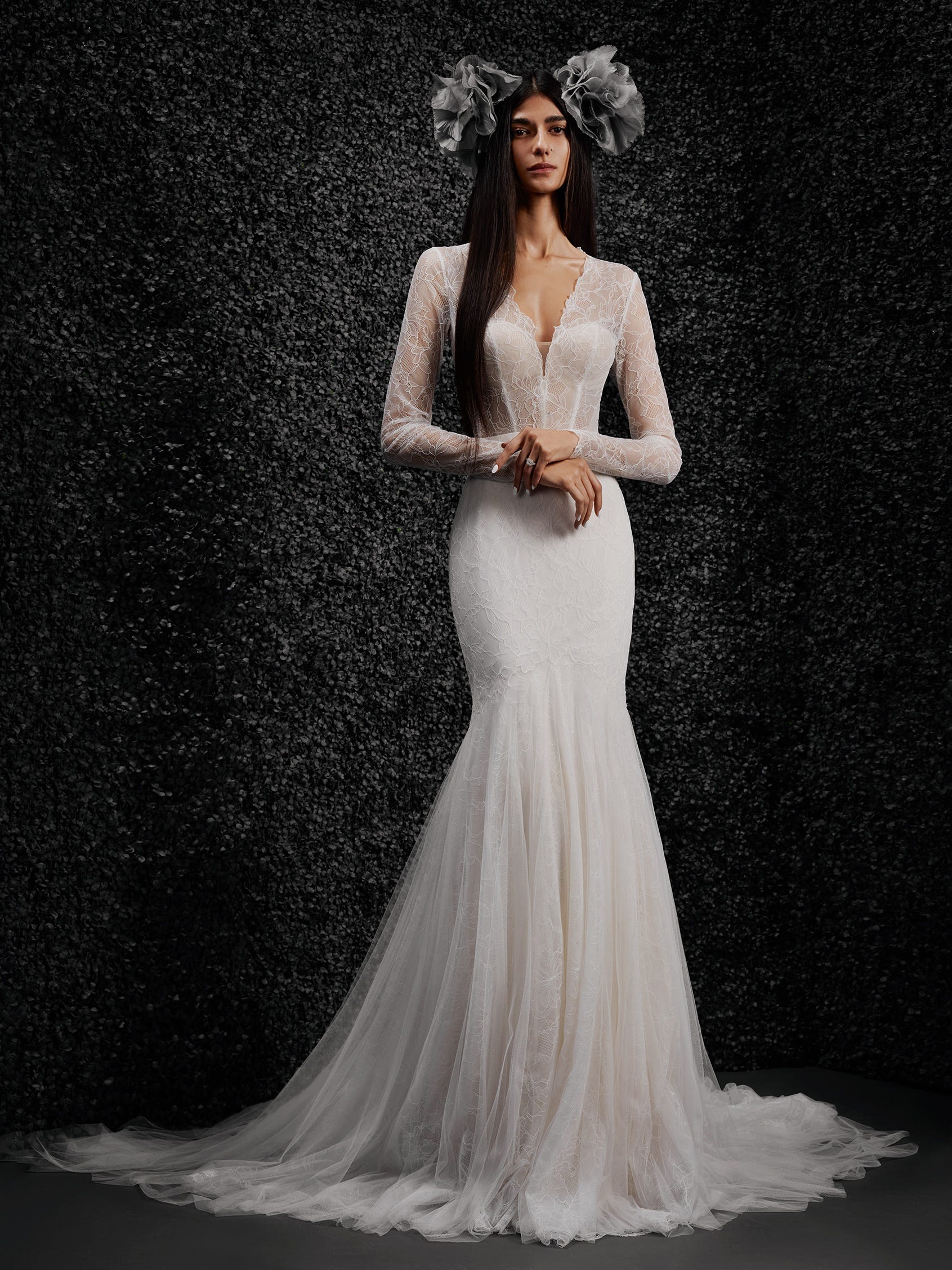 MONIQUE | Fit u0026 flare wedding dress with V-neck | Vera Wang Bride